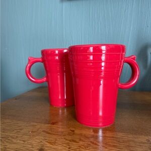 Fiesta Scarlet Large Latte Mugs, Set of 2